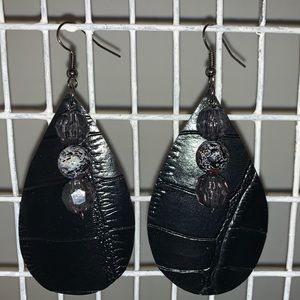 Faux leather earrings